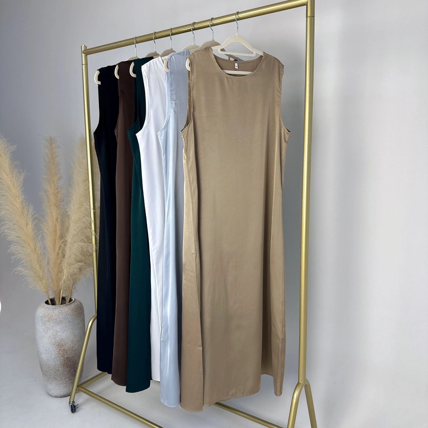 White Ramadan Inner Dresses Islamic Clothing For Women Dubai Abaya Turkey Arabic Muslim Dress Robe Musulmane Femme Vestidos Robe