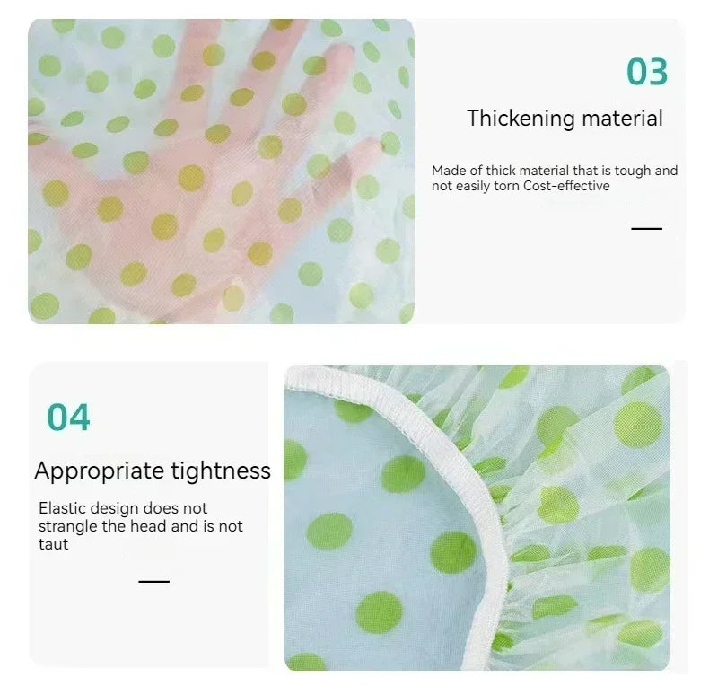 1/5Pcs Reusable Shower Cap with Elastic Band Waterproof & Thicken Bathing Hat for Women Perfect for Hair Salon & Home Use