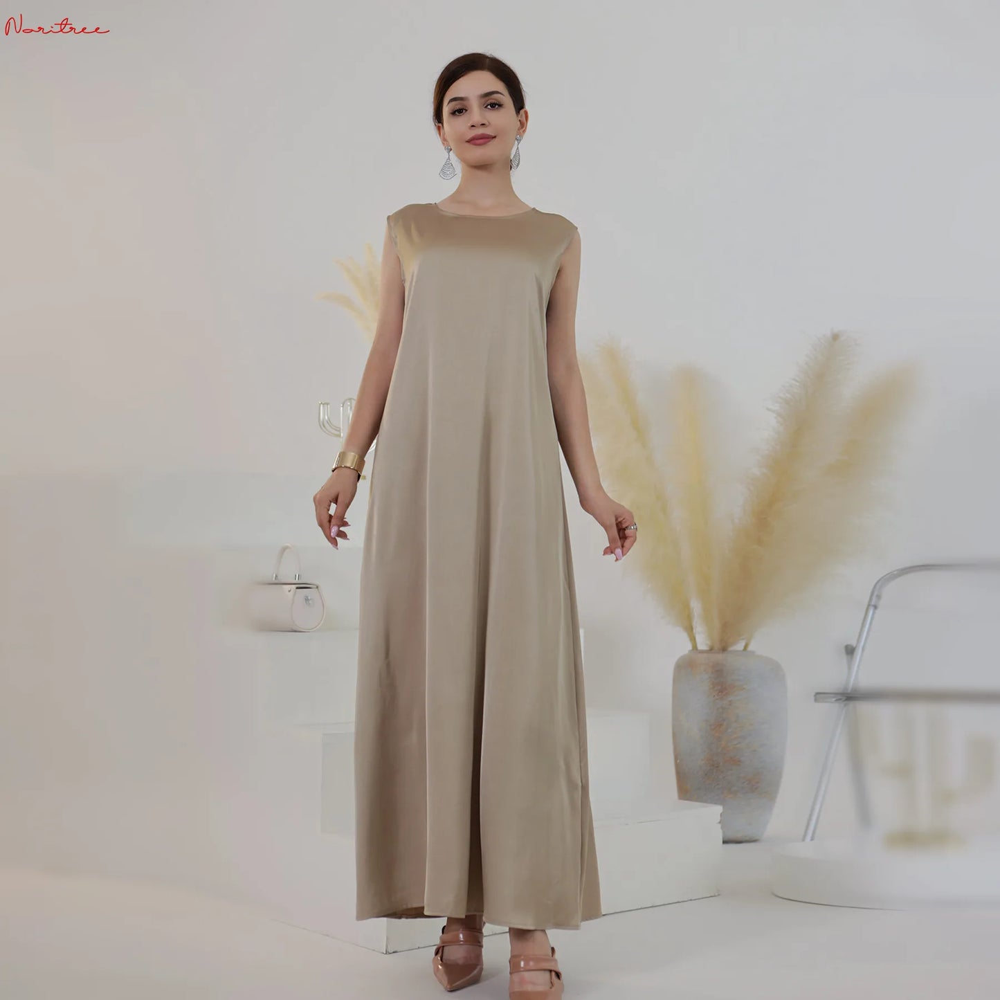 White Ramadan Inner Dresses Islamic Clothing For Women Dubai Abaya Turkey Arabic Muslim Dress Robe Musulmane Femme Vestidos Robe