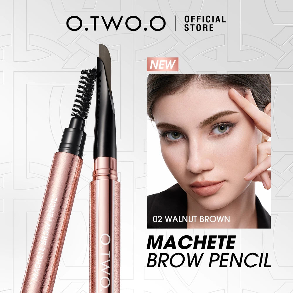 O.TWO.O Machete Eyebrow Pencil Waterproof Natural Long Lasting Smooth Fill Fluff Blendable High Pigment Brow Pencil Eye Makeup
