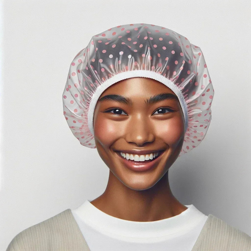 1/5Pcs Reusable Shower Cap with Elastic Band Waterproof & Thicken Bathing Hat for Women Perfect for Hair Salon & Home Use