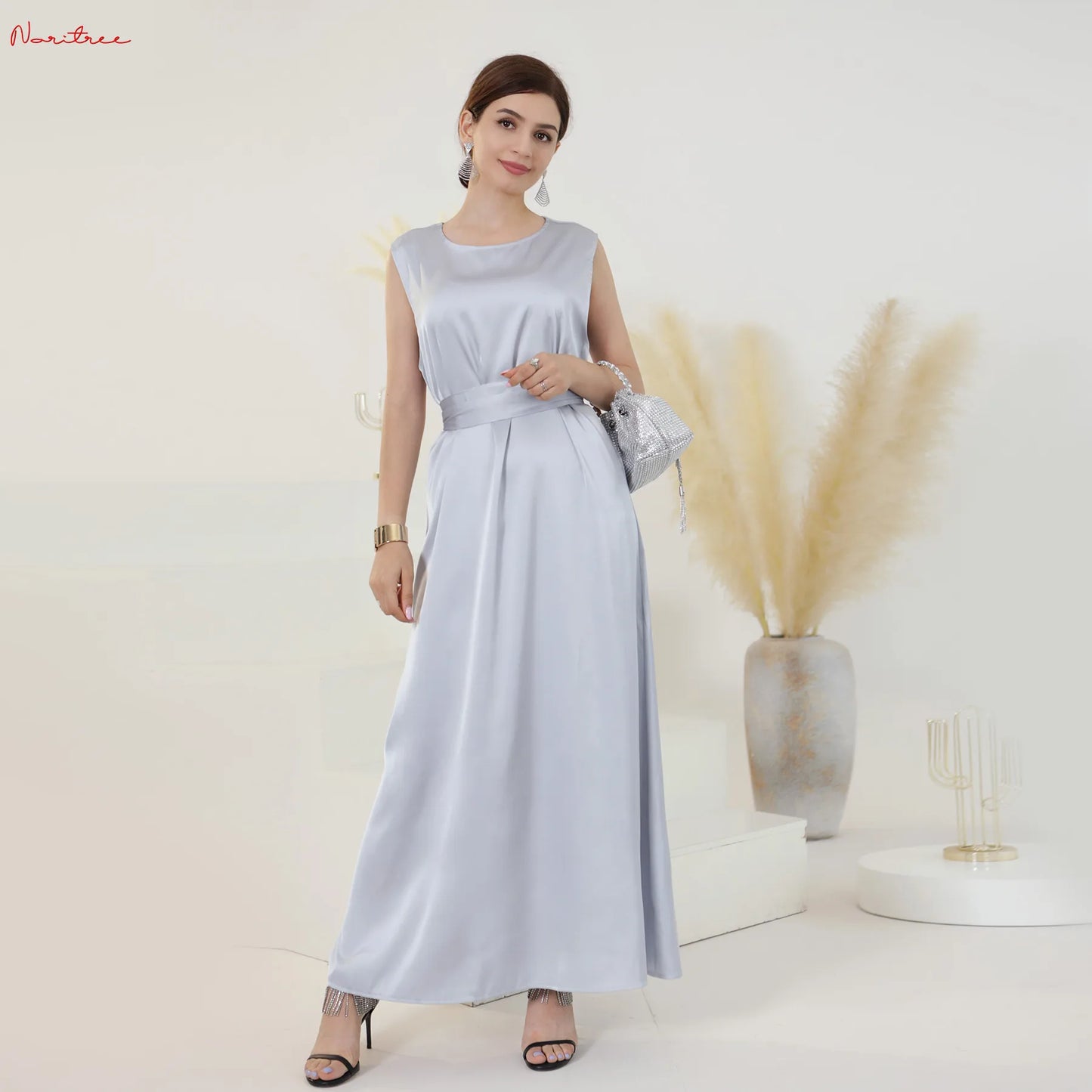 White Ramadan Inner Dresses Islamic Clothing For Women Dubai Abaya Turkey Arabic Muslim Dress Robe Musulmane Femme Vestidos Robe