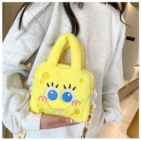 Kawaii Sanrio Plush Bag Kuromi Melody Cinnamoroll Cartoon Anime Handbag Crossbody Cosmetic Travel Storage Bags Women Girls Gifts