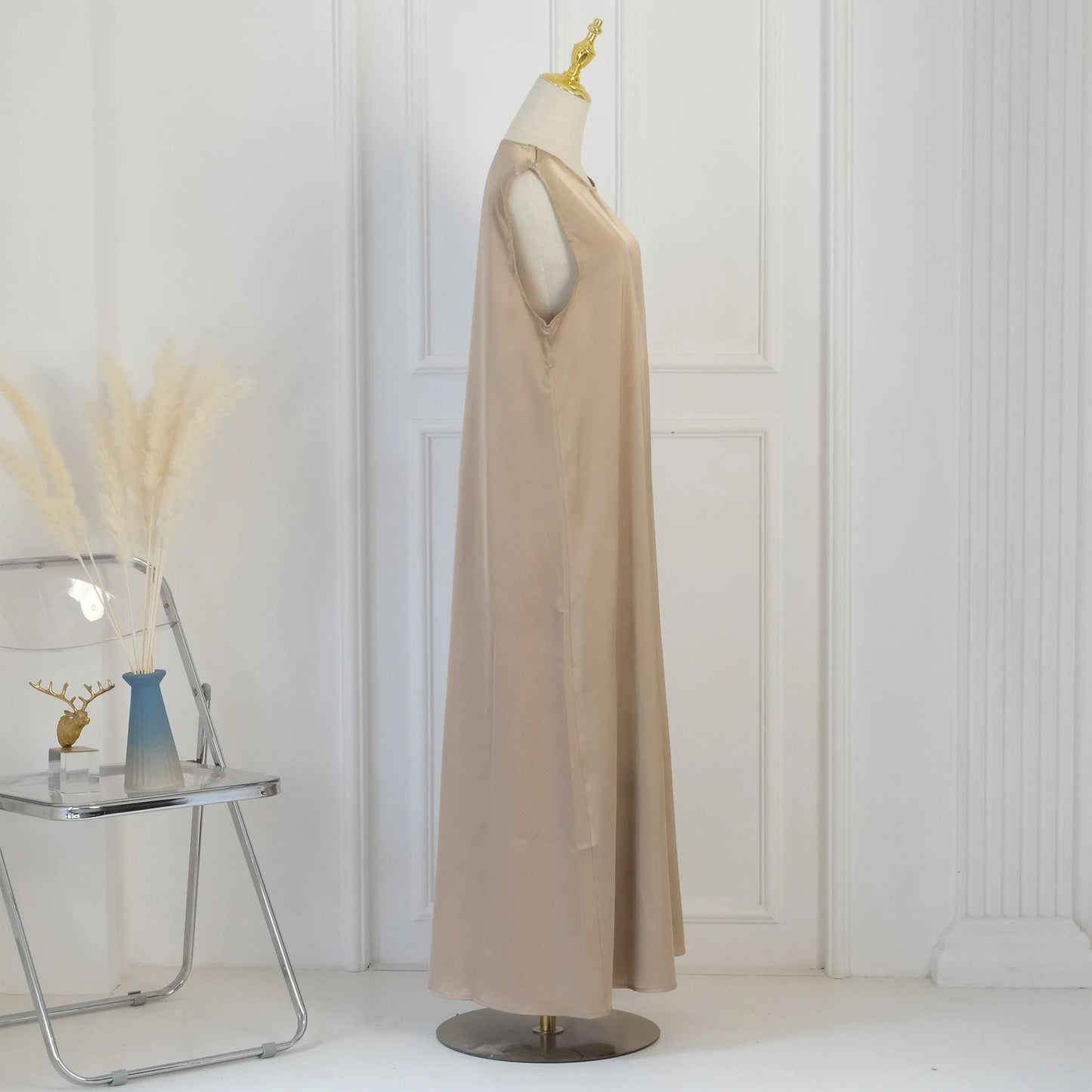 White Ramadan Inner Dresses Islamic Clothing For Women Dubai Abaya Turkey Arabic Muslim Dress Robe Musulmane Femme Vestidos Robe