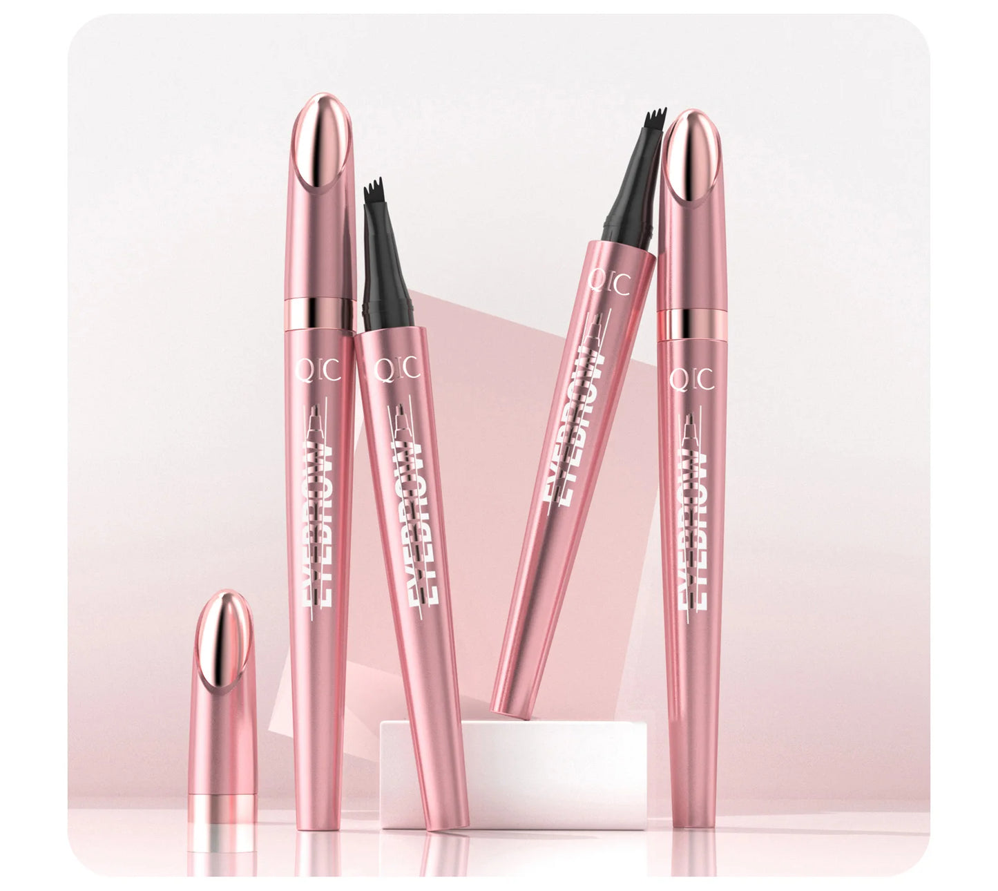 4 Fork Tip Eyebrow Pencil 3D Microblading Waterproof Dark Brown Natural Colour Fine Stroke Magic Eyebrow Pencil 2024 New Ladies