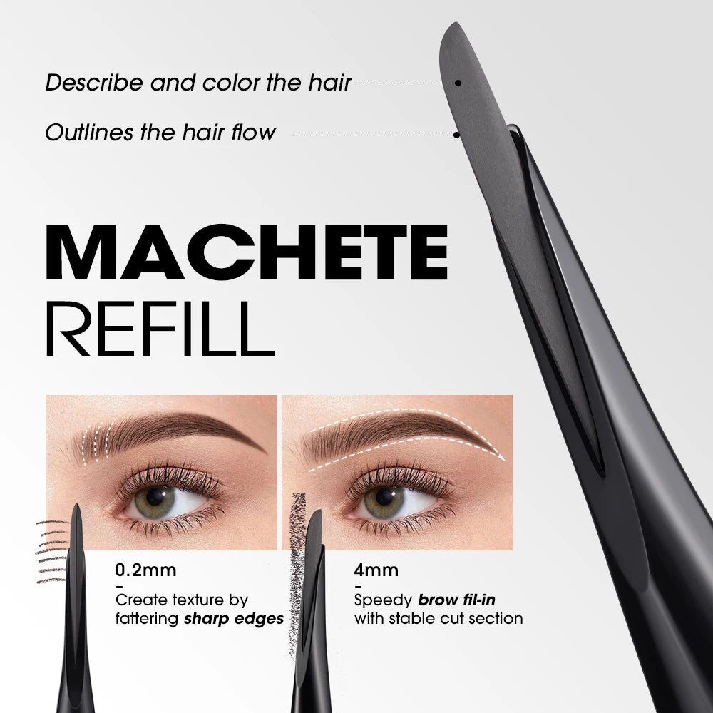 O.TWO.O Machete Eyebrow Pencil Waterproof Natural Long Lasting Smooth Fill Fluff Blendable High Pigment Brow Pencil Eye Makeup