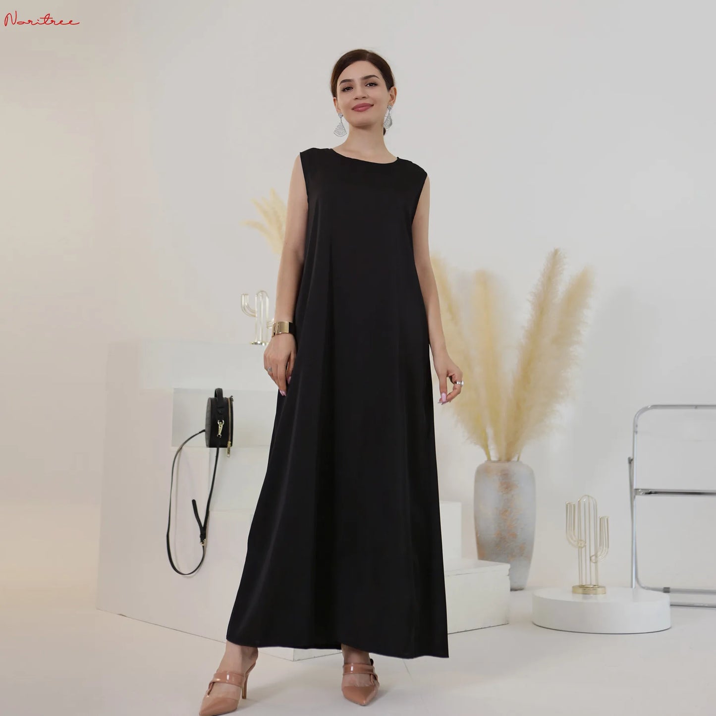 White Ramadan Inner Dresses Islamic Clothing For Women Dubai Abaya Turkey Arabic Muslim Dress Robe Musulmane Femme Vestidos Robe