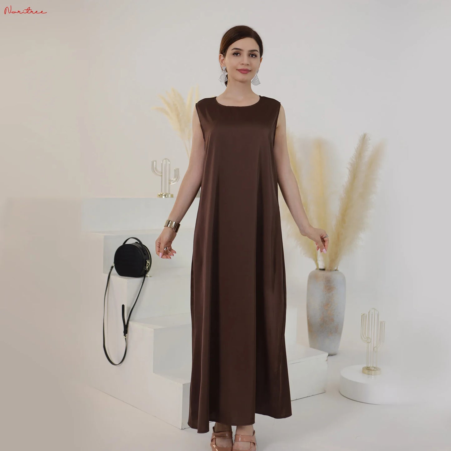 White Ramadan Inner Dresses Islamic Clothing For Women Dubai Abaya Turkey Arabic Muslim Dress Robe Musulmane Femme Vestidos Robe