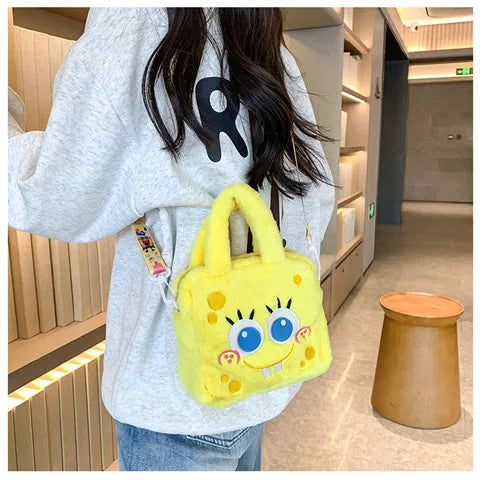 Kawaii Sanrio Plush Bag Kuromi Melody Cinnamoroll Cartoon Anime Handbag Crossbody Cosmetic Travel Storage Bags Women Girls Gifts