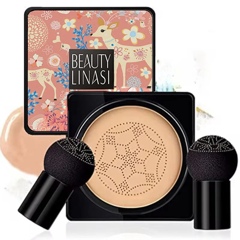 Air Cushion CC Cream Mushroom Head Foundation Moisturizing Long Lasting Face Comestics Natural Brighten Face Base Tone Make Up