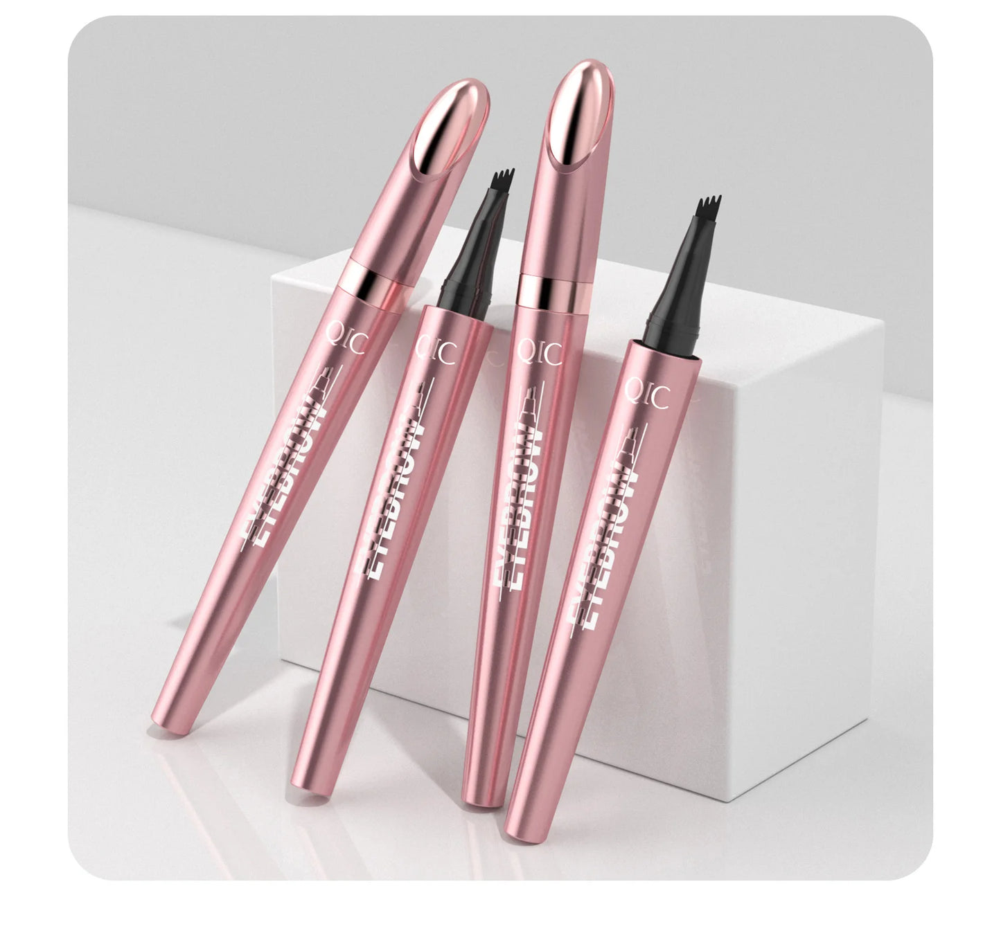 4 Fork Tip Eyebrow Pencil 3D Microblading Waterproof Dark Brown Natural Colour Fine Stroke Magic Eyebrow Pencil 2024 New Ladies