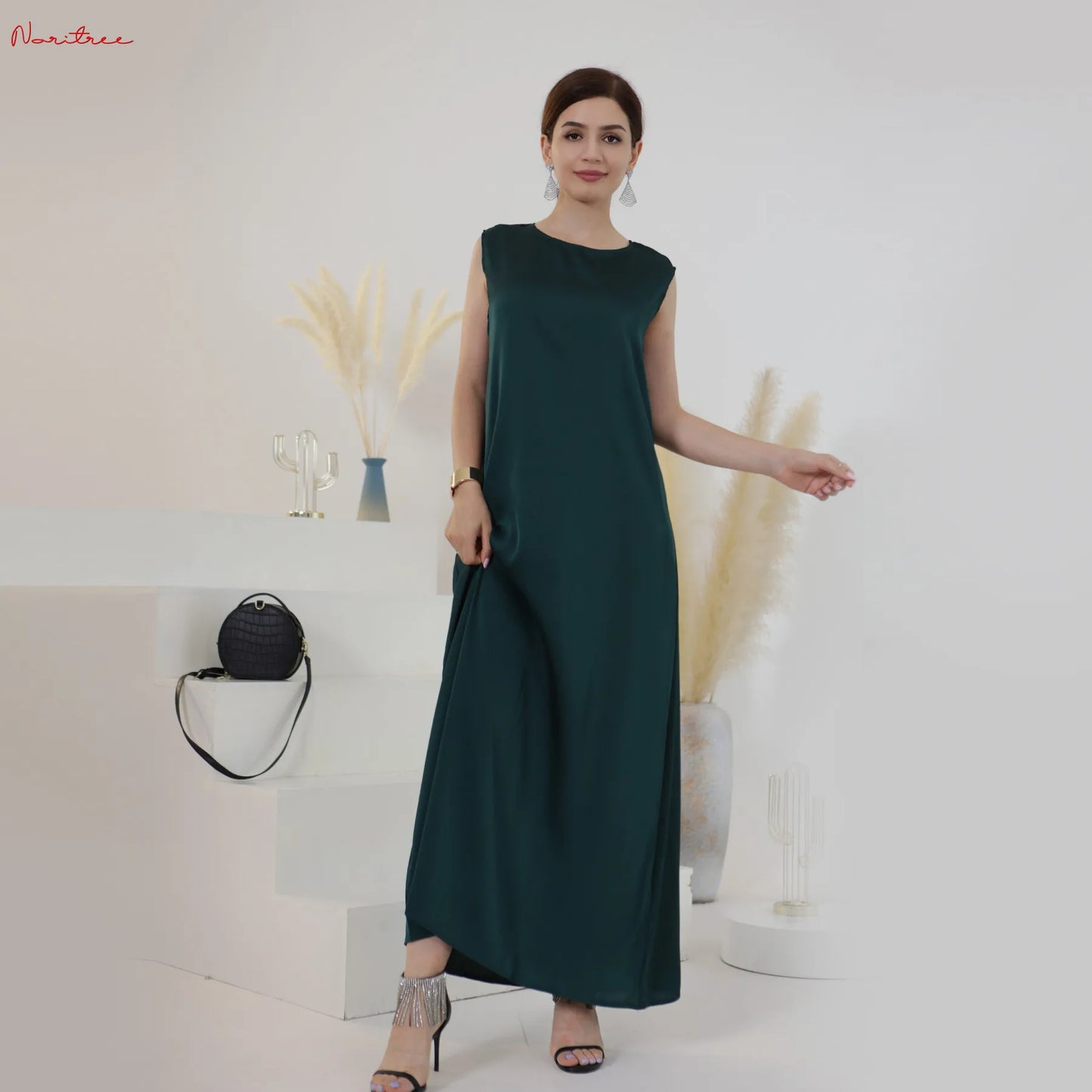 White Ramadan Inner Dresses Islamic Clothing For Women Dubai Abaya Turkey Arabic Muslim Dress Robe Musulmane Femme Vestidos Robe