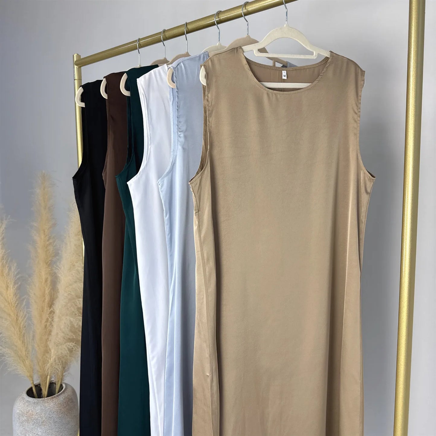 White Ramadan Inner Dresses Islamic Clothing For Women Dubai Abaya Turkey Arabic Muslim Dress Robe Musulmane Femme Vestidos Robe