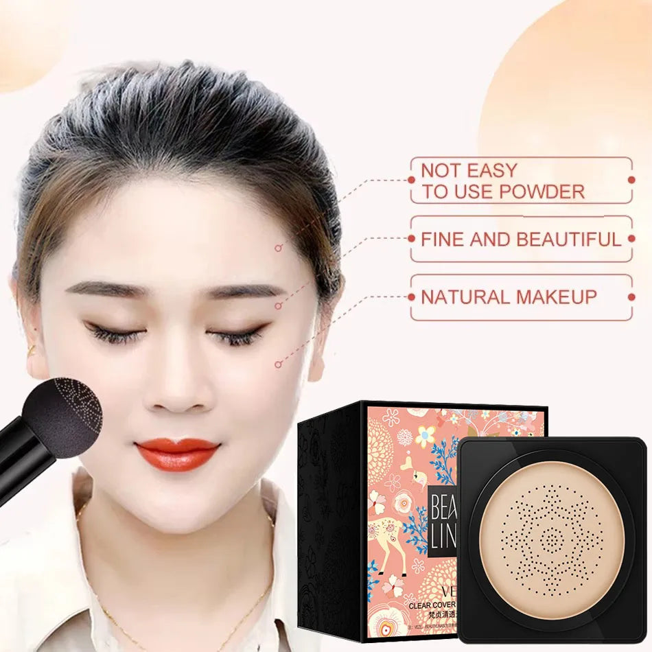 Air Cushion CC Cream Mushroom Head Foundation Moisturizing Long Lasting Face Comestics Natural Brighten Face Base Tone Make Up