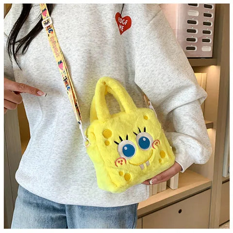 Kawaii Sanrio Plush Bag Kuromi Melody Cinnamoroll Cartoon Anime Handbag Crossbody Cosmetic Travel Storage Bags Women Girls Gifts