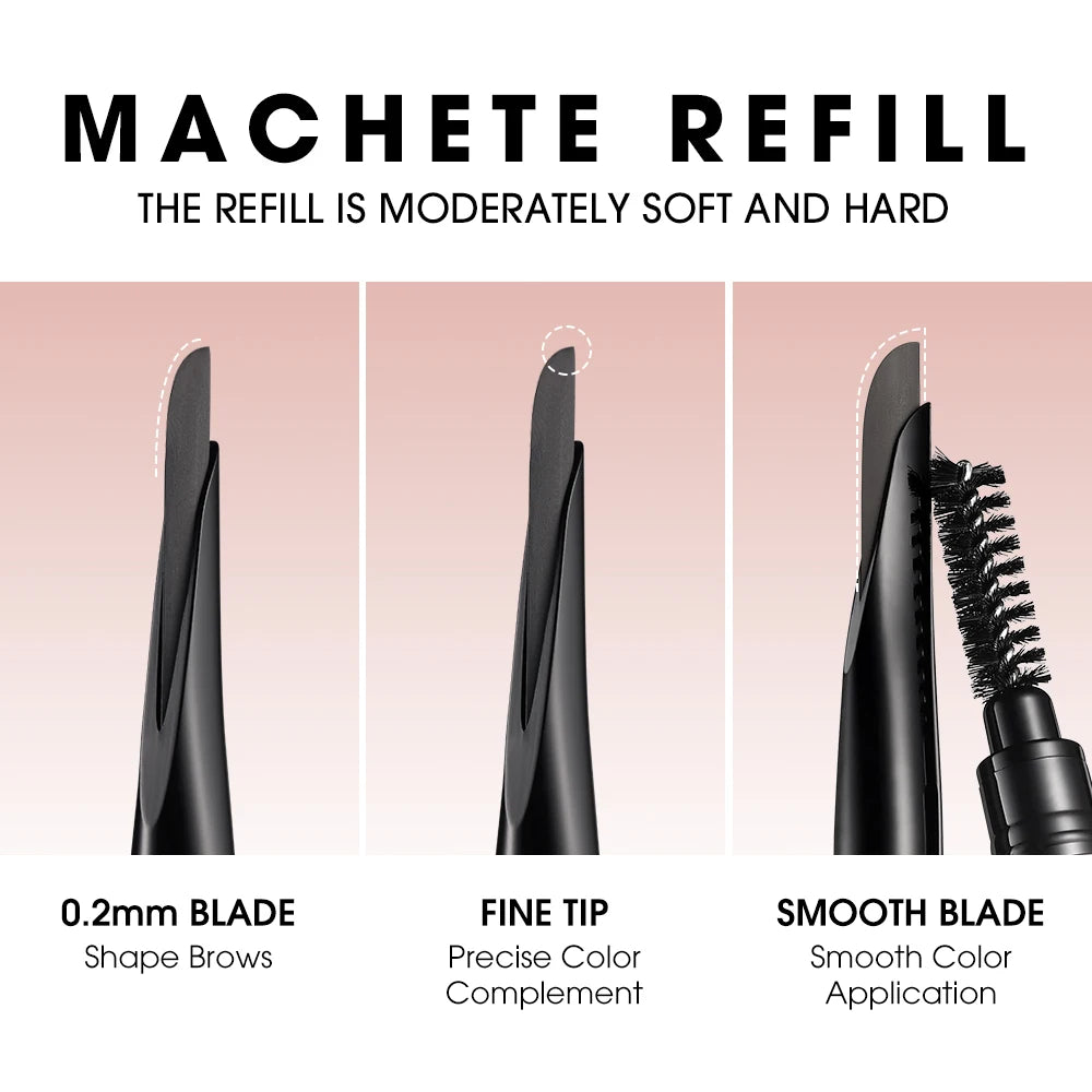 O.TWO.O Machete Eyebrow Pencil Waterproof Natural Long Lasting Smooth Fill Fluff Blendable High Pigment Brow Pencil Eye Makeup
