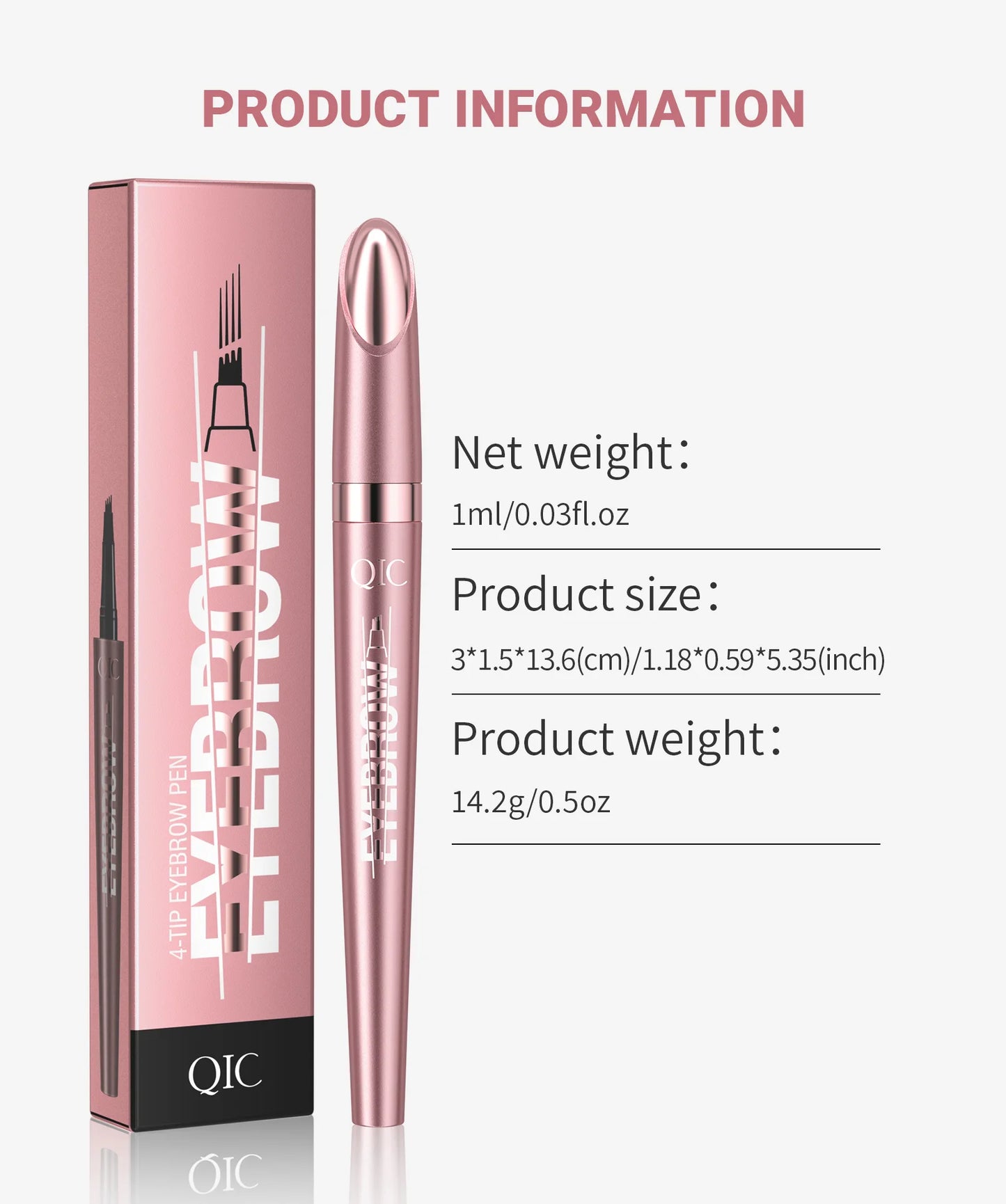 4 Fork Tip Eyebrow Pencil 3D Microblading Waterproof Dark Brown Natural Colour Fine Stroke Magic Eyebrow Pencil 2024 New Ladies