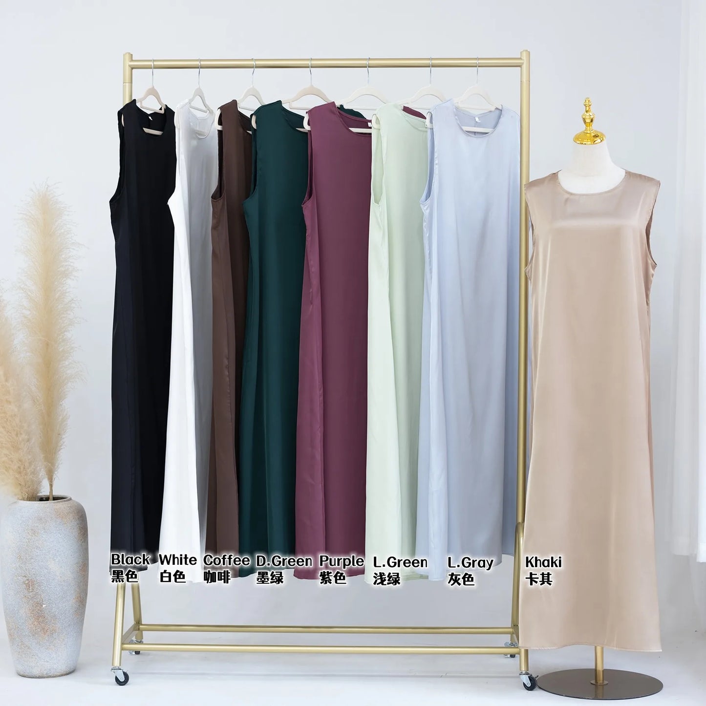 White Ramadan Inner Dresses Islamic Clothing For Women Dubai Abaya Turkey Arabic Muslim Dress Robe Musulmane Femme Vestidos Robe