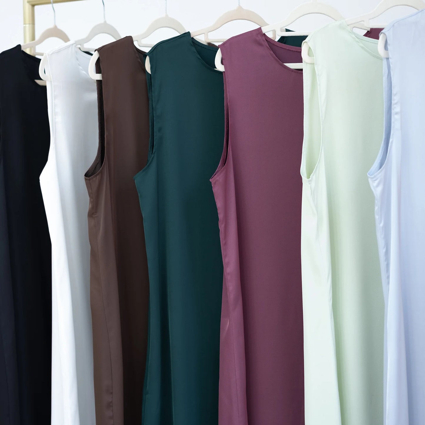 White Ramadan Inner Dresses Islamic Clothing For Women Dubai Abaya Turkey Arabic Muslim Dress Robe Musulmane Femme Vestidos Robe